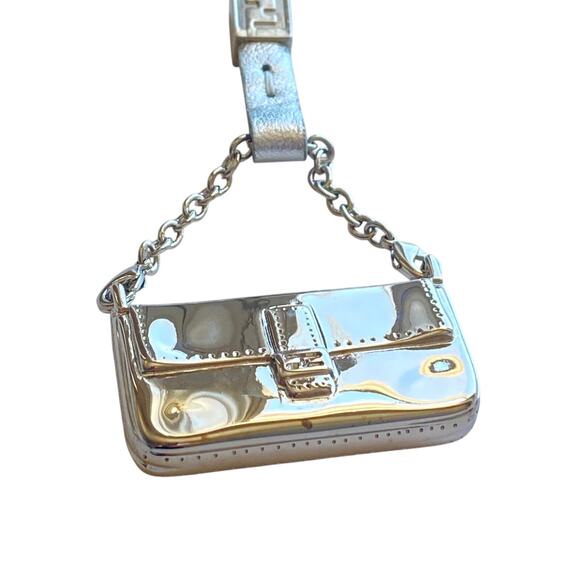 Authentic Fendi Silver Bag Charm / Keychain โ Iconic Baguette Design - Picture 1 of 10